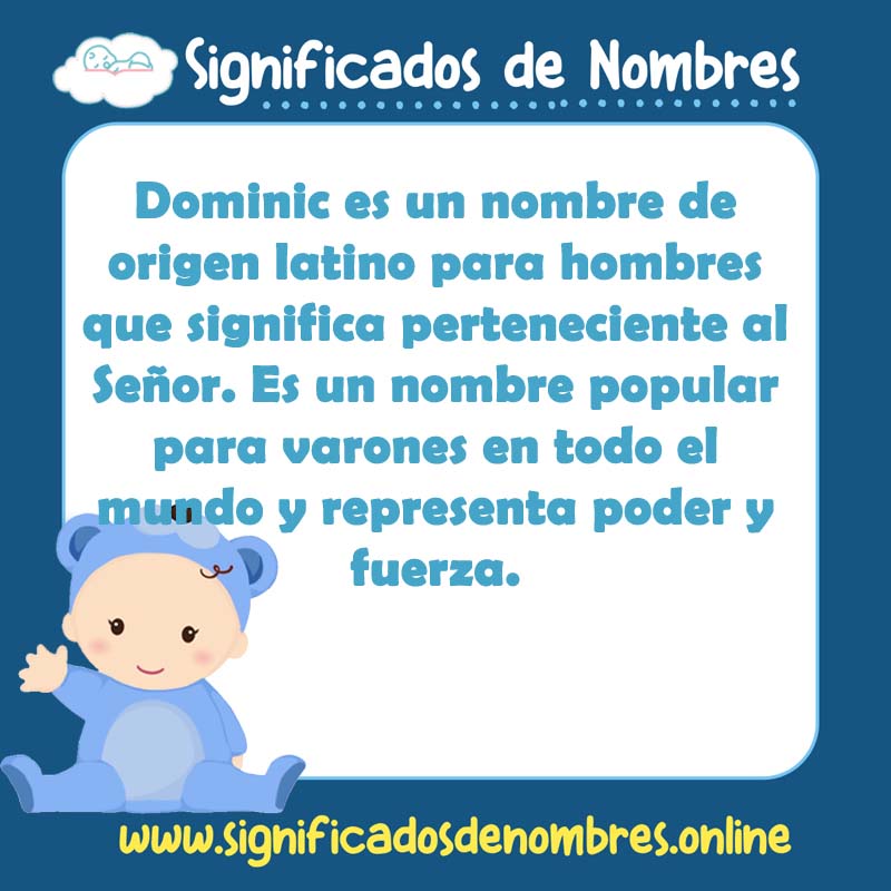 Significado y origen del nombre Dominic Para Hombre