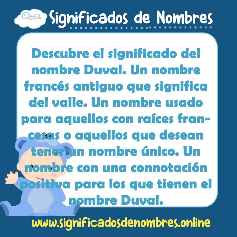 Significado y origen del nombre Duval