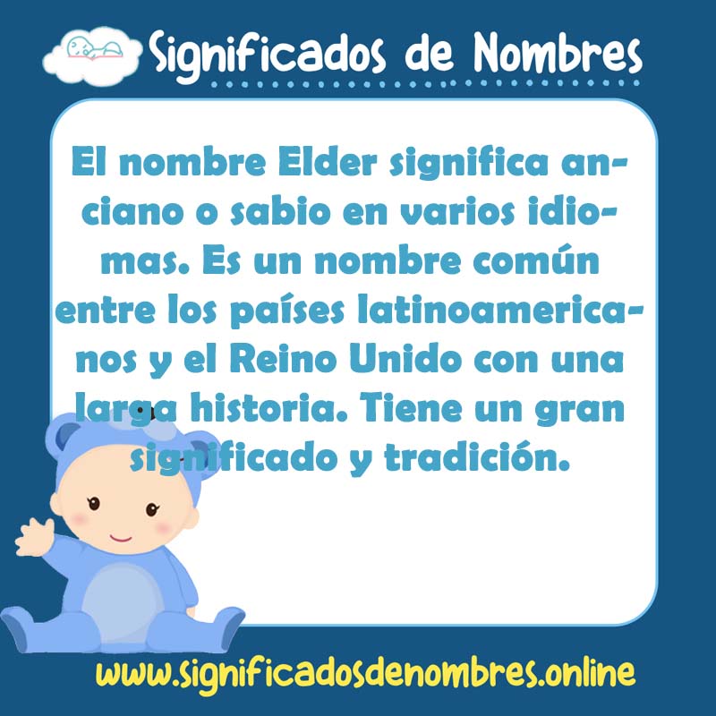 Significado y origen del nombre Elder