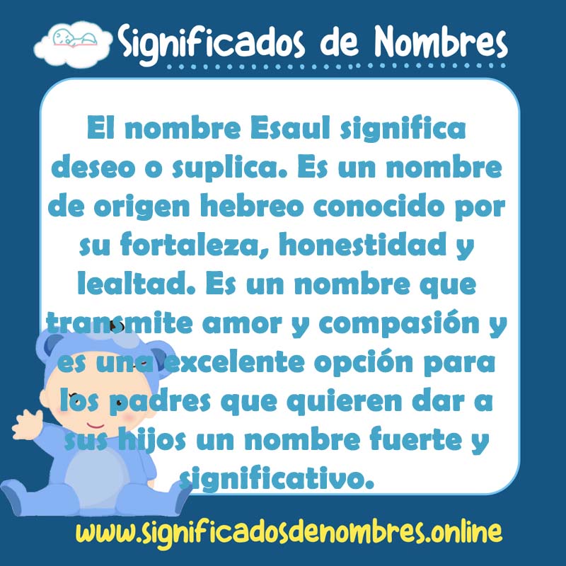 Significado y origen del nombre Esaul