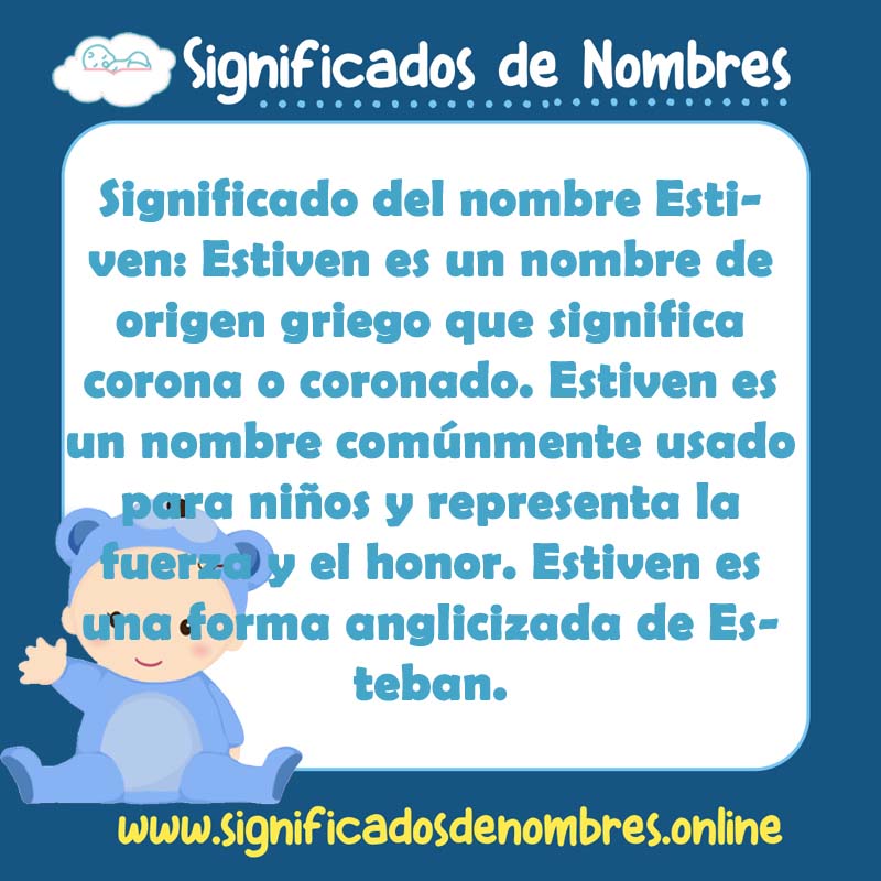 Significado y origen del nombre Estiven