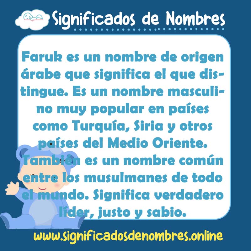 Significado y origen del nombre Faruk