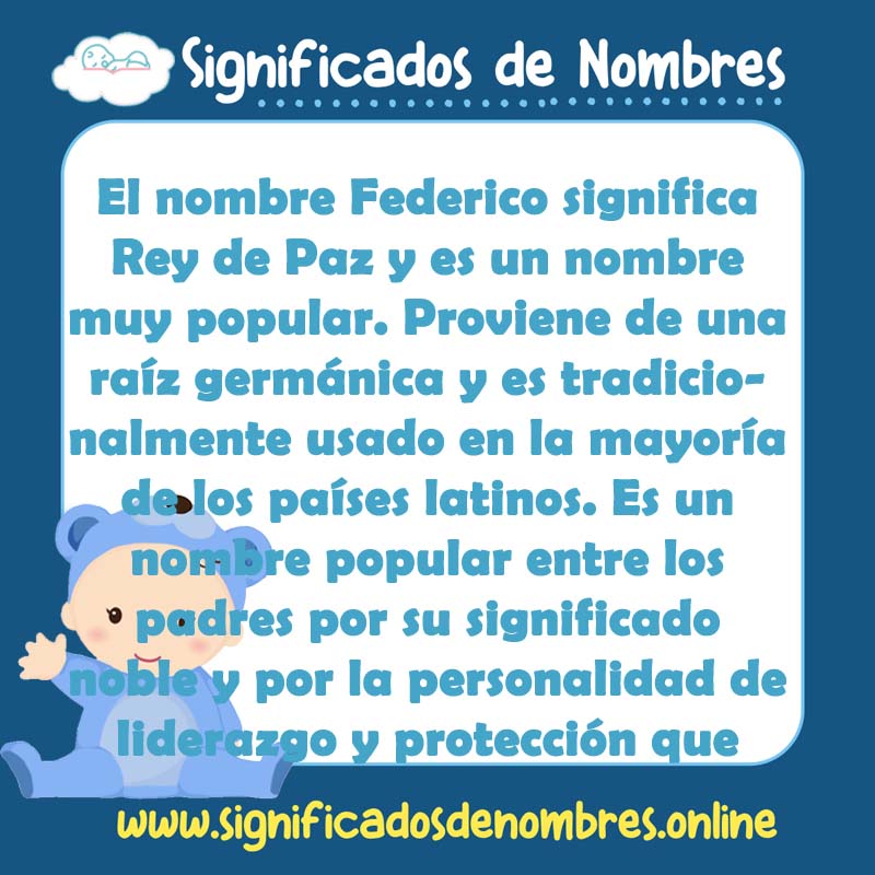 Significado y origen del nombre Federico