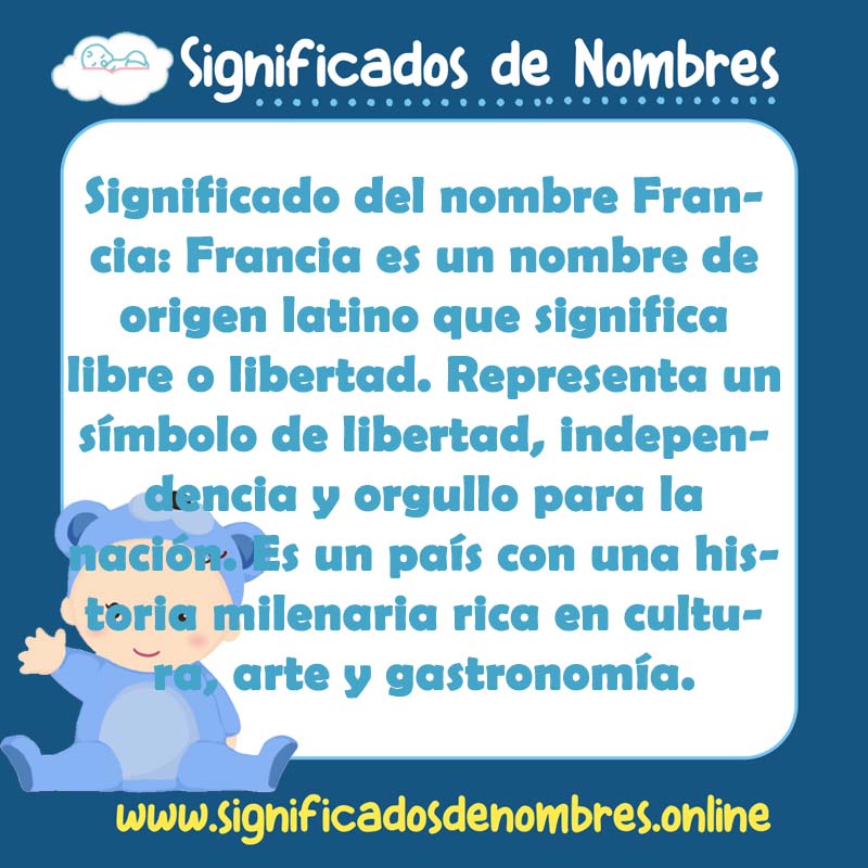 Significado y origen del nombre Francia