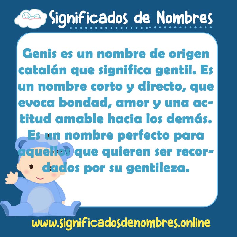 Significado y origen del nombre Genis