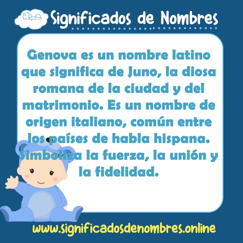 Significado y origen del nombre Genova