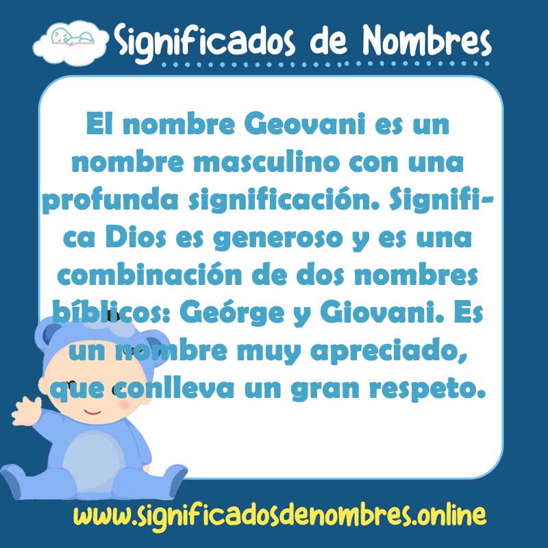 Significado y origen del nombre Geovani