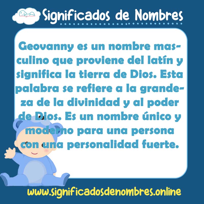 Significado y origen del nombre Geovanny