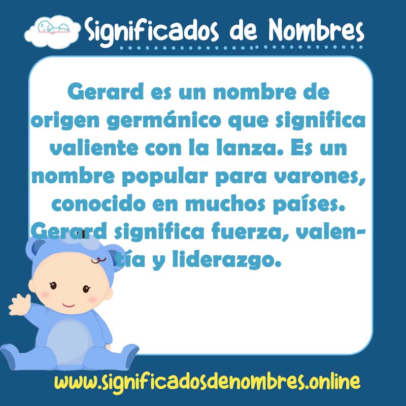 Significado y origen del nombre Gerard