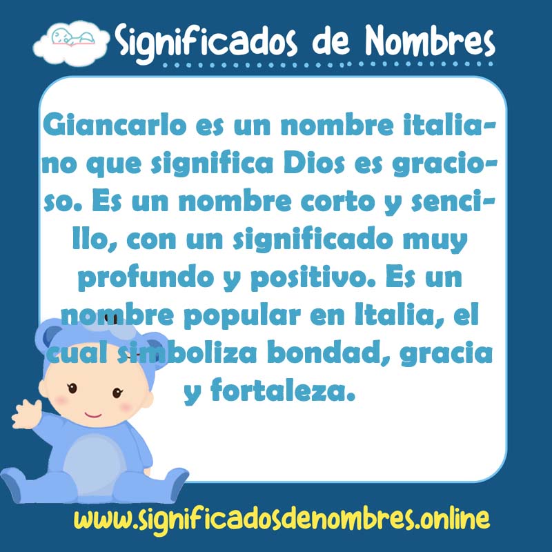 Significado y origen del nombre Giancarlo