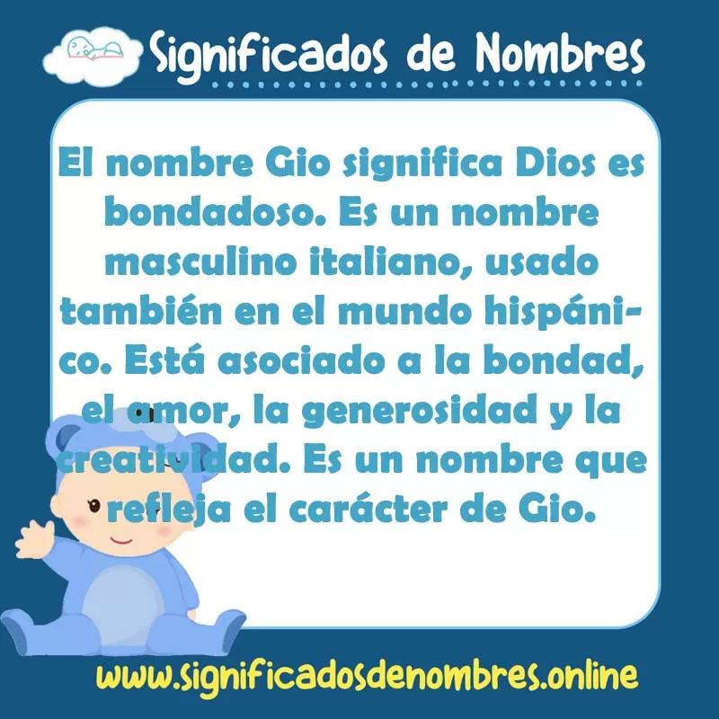 Significado y origen del nombre Gio