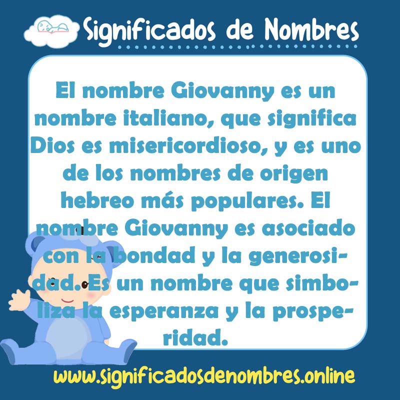 Significado y origen del nombre Giovanny