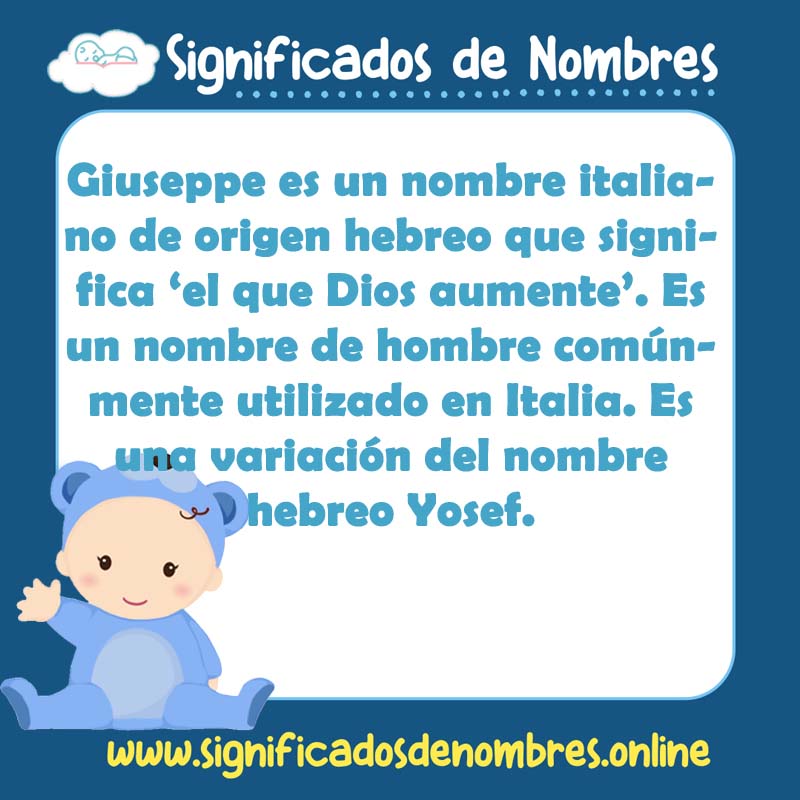 Significado y origen del nombre Giuseppe
