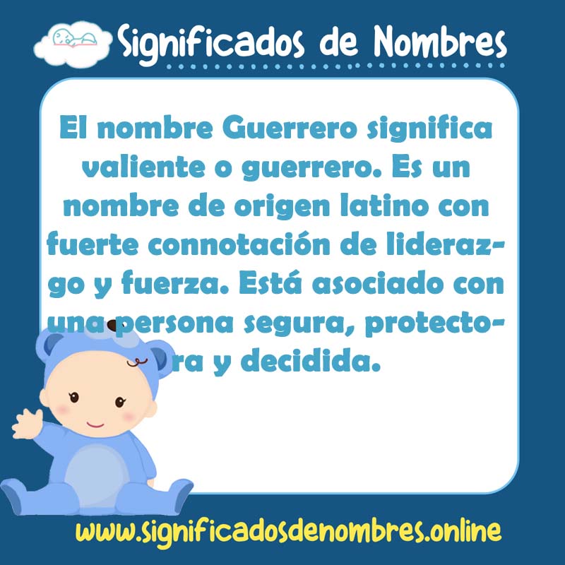 Significado y origen del nombre Guerrero