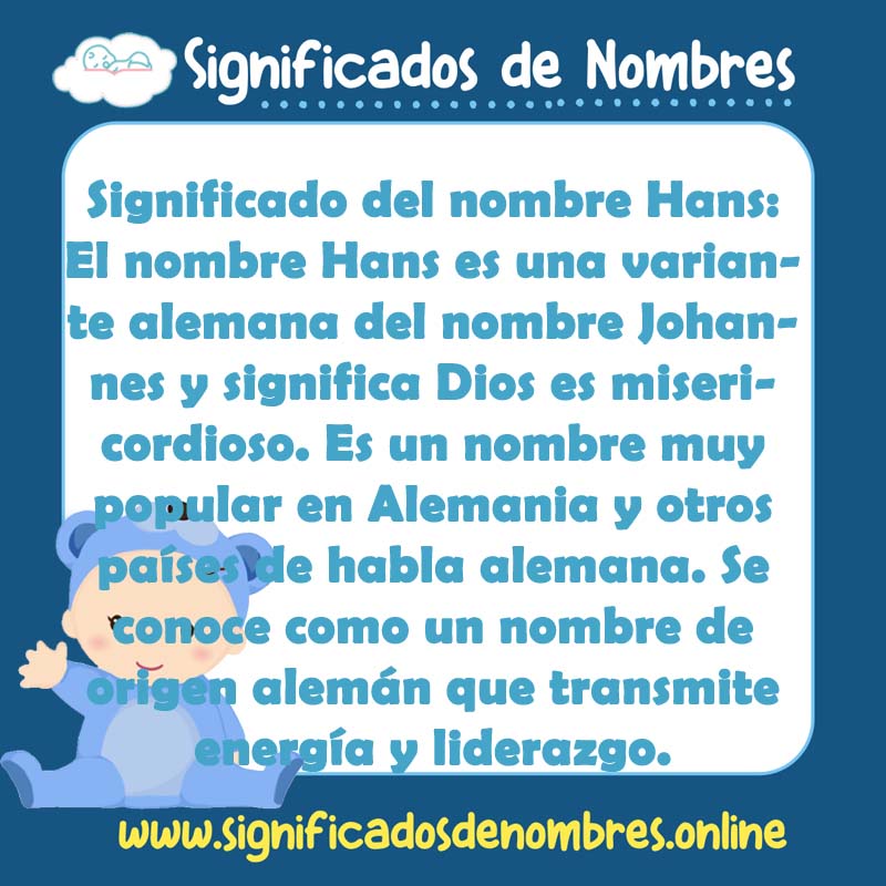 Significado y origen del nombre Hans