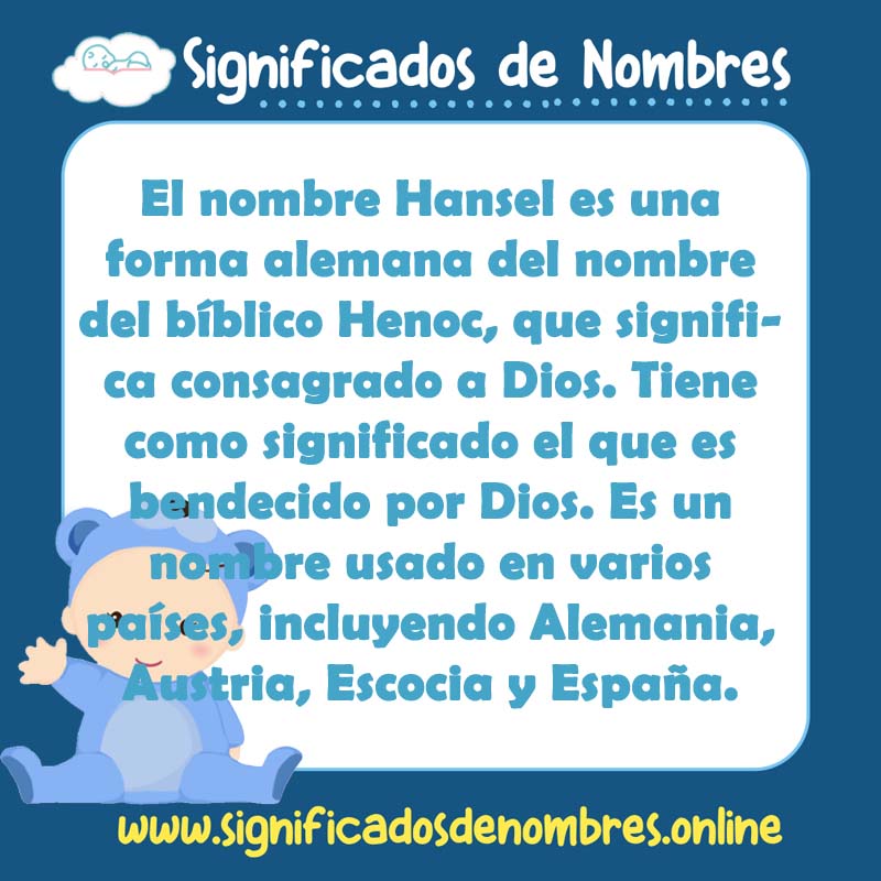 Significado y origen del nombre Hansel
