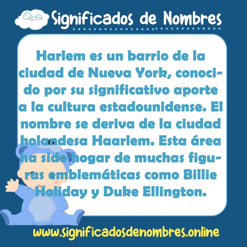 Significado y origen del nombre Harlem