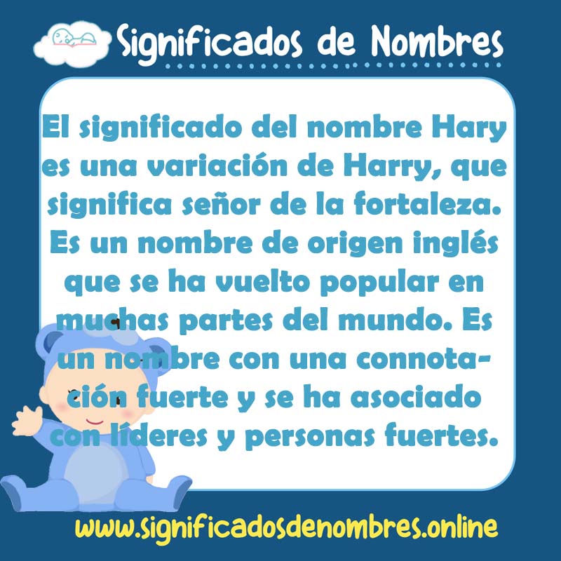 Significado y origen del nombre Hary