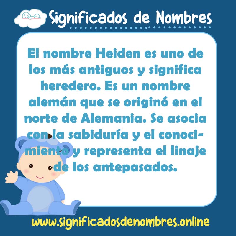 Significado y origen del nombre Heiden