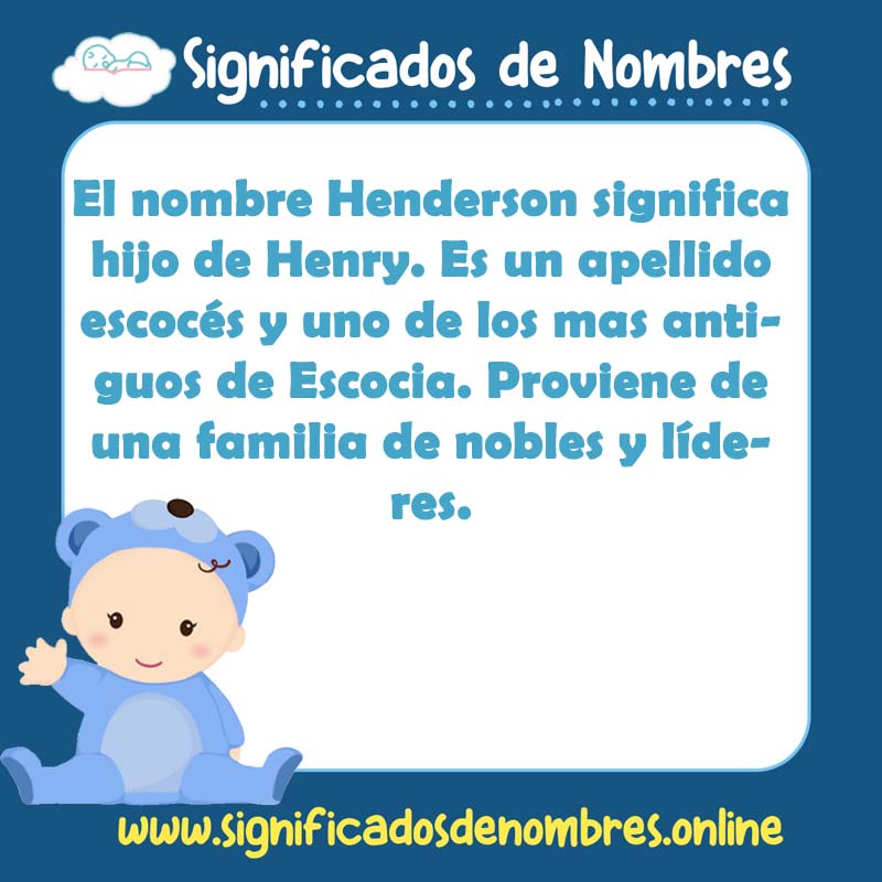 Significado y origen del nombre Henderson