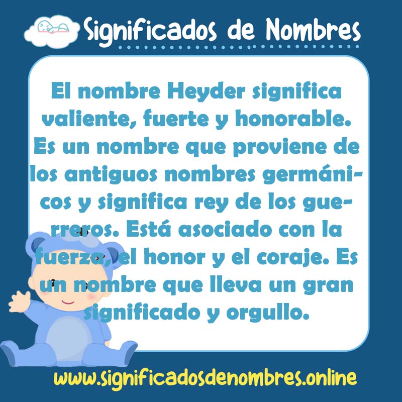 Significado y origen del nombre Heyder