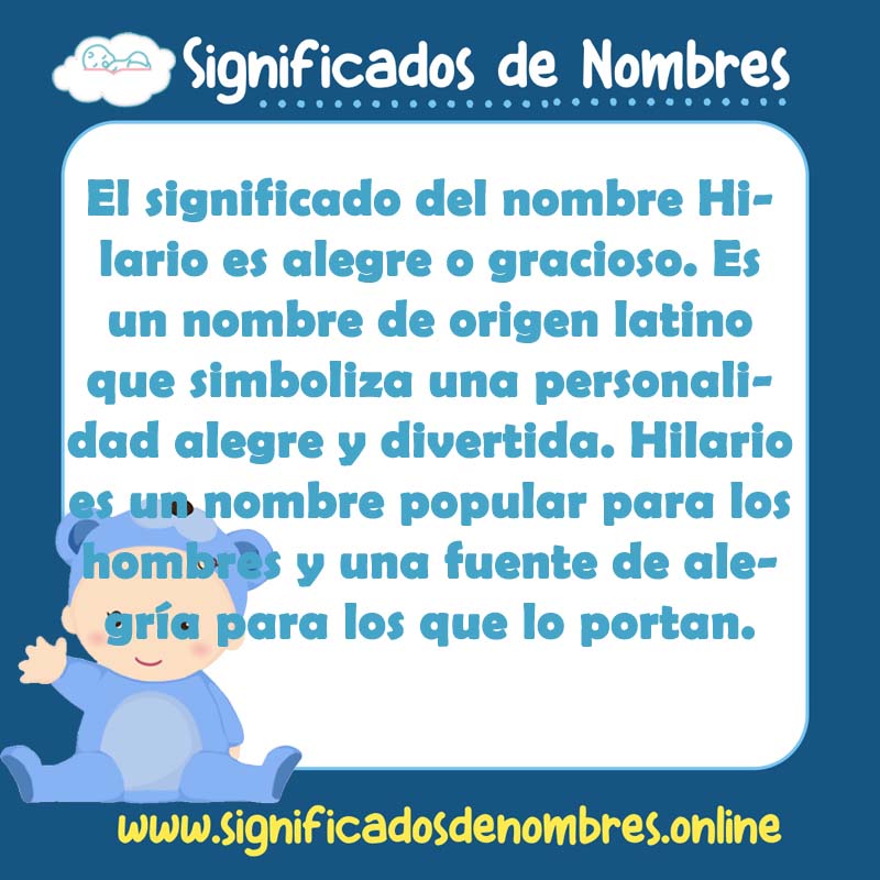 Significado y origen del nombre Hilario
