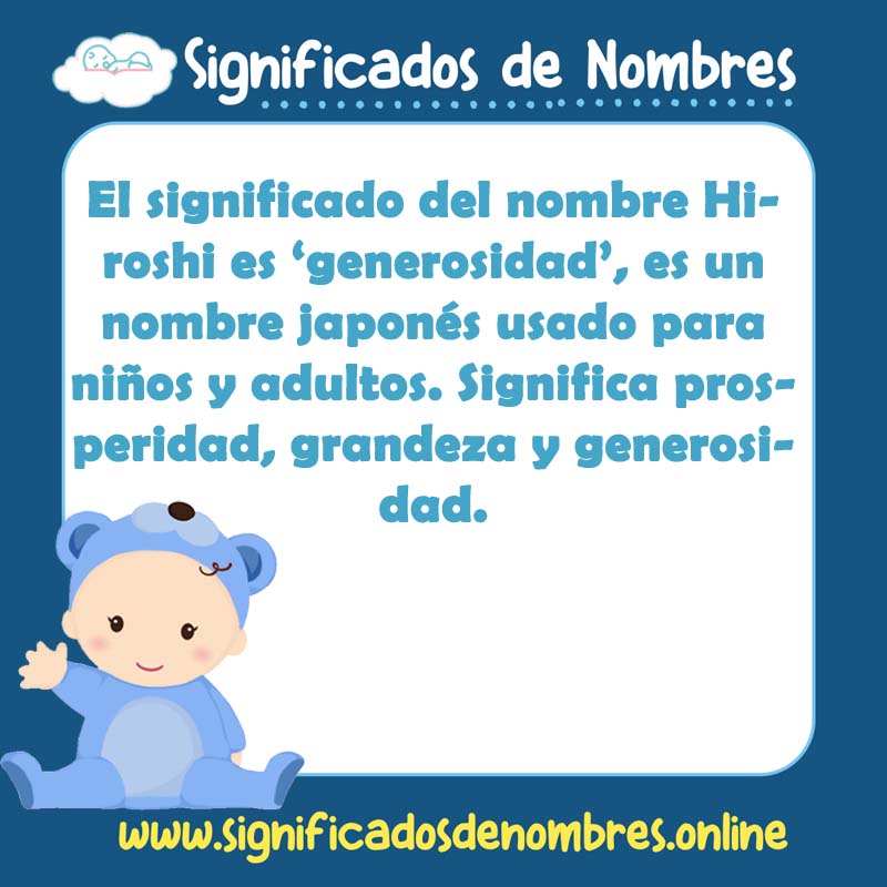 Significado y origen del nombre Hiroshi