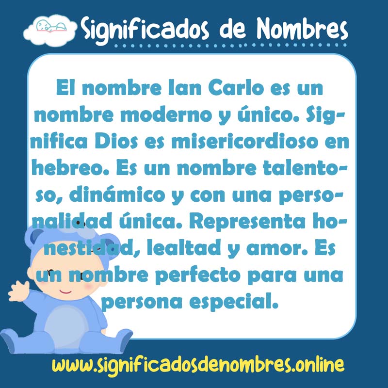 Significado y origen del nombre Ian Carlo