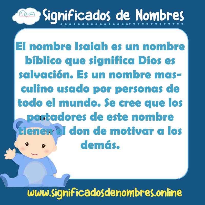 Significado y origen del nombre Isaiah