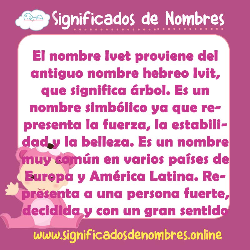 Significado y origen del nombre Ivet