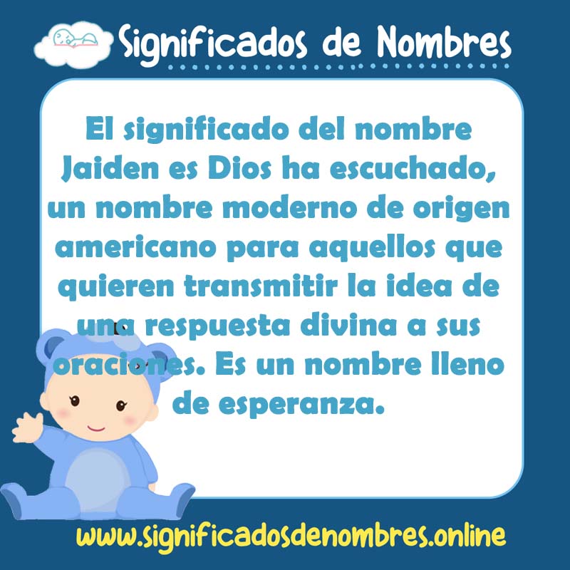 Significado y origen del nombre Jaiden