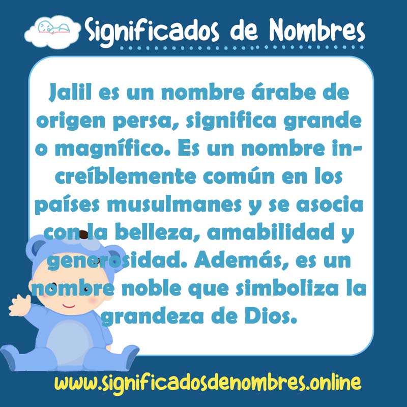 Significado y origen del nombre Jalil