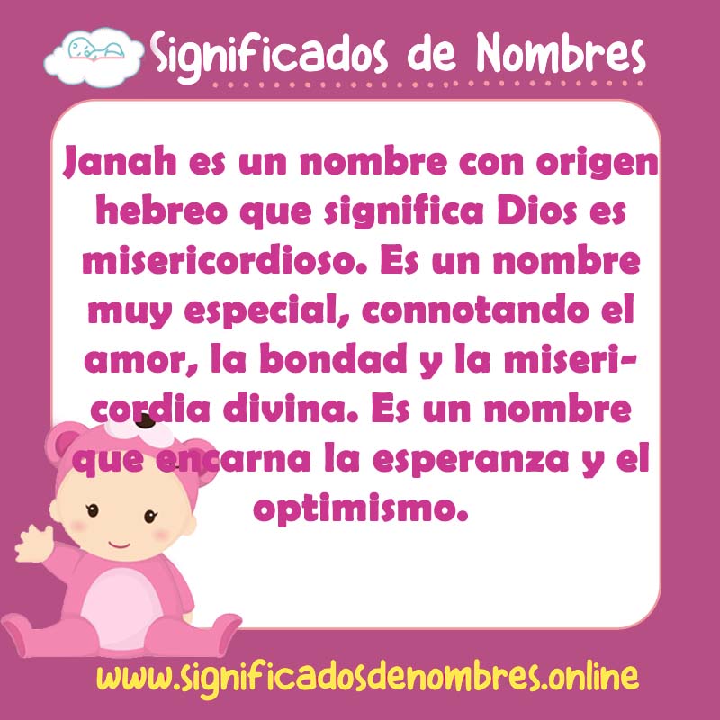 Significado y origen del nombre Janah