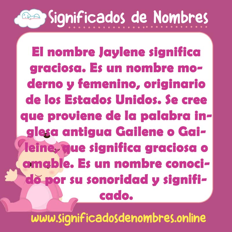 Significado y origen del nombre Jaylene