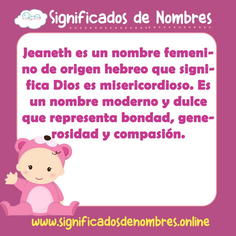 Significado y origen del nombre Jeaneth