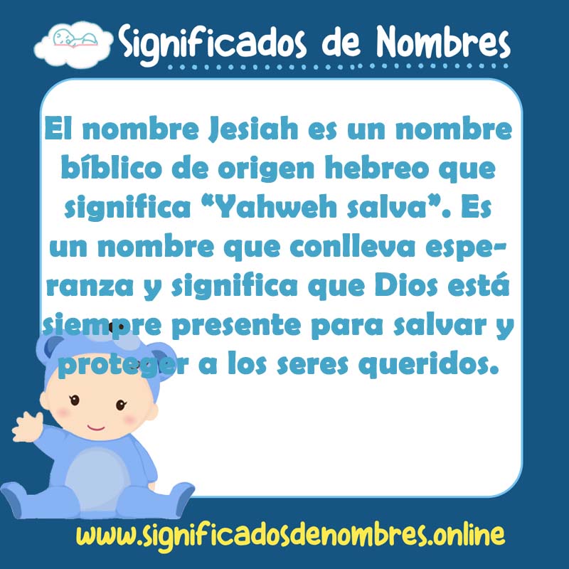 Significado y origen del nombre Jesiah