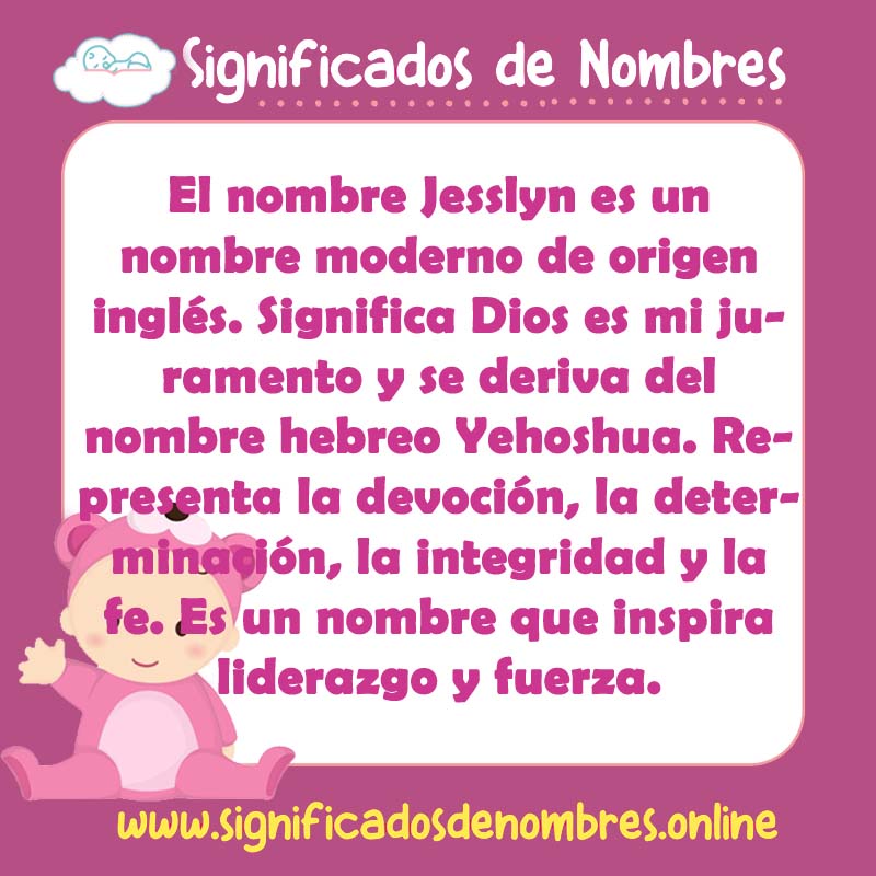 Significado y origen del nombre Jesslyn