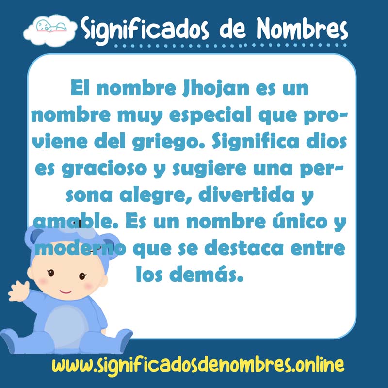 Significado y origen del nombre Jhojan