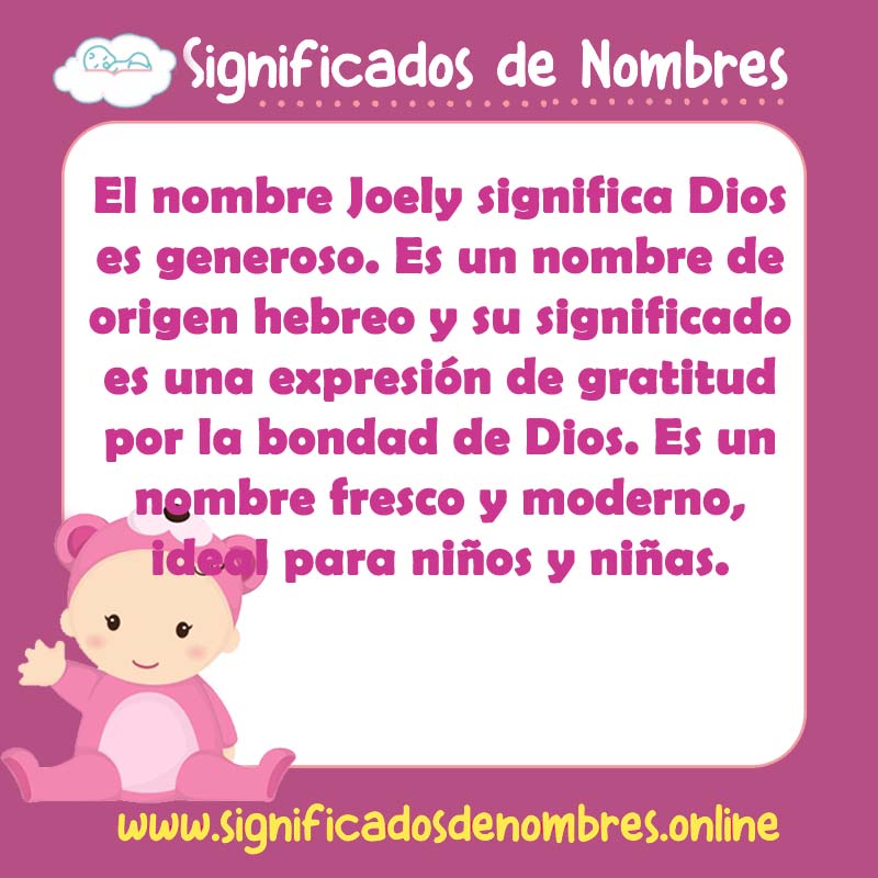Significado y origen del nombre Joely