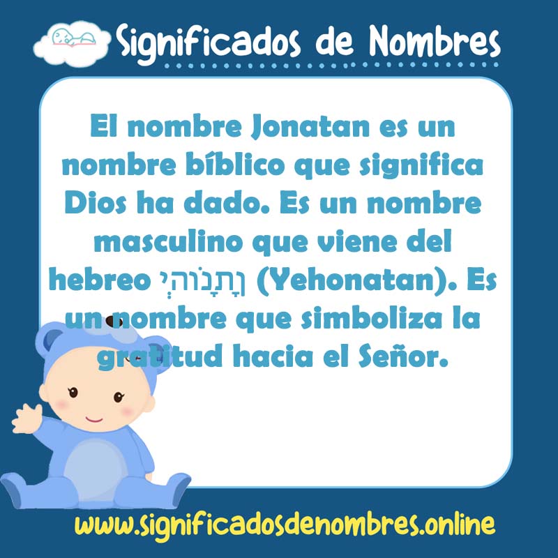 Significado y origen del nombre Jonatan