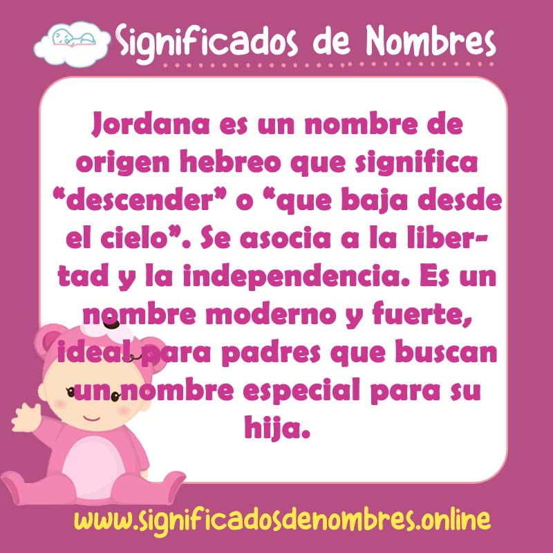 Significado y origen del nombre Jordana