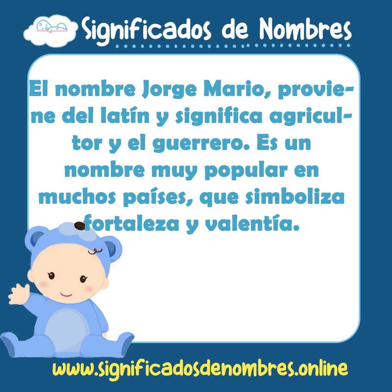 Significado y origen del nombre Jorge Mario
