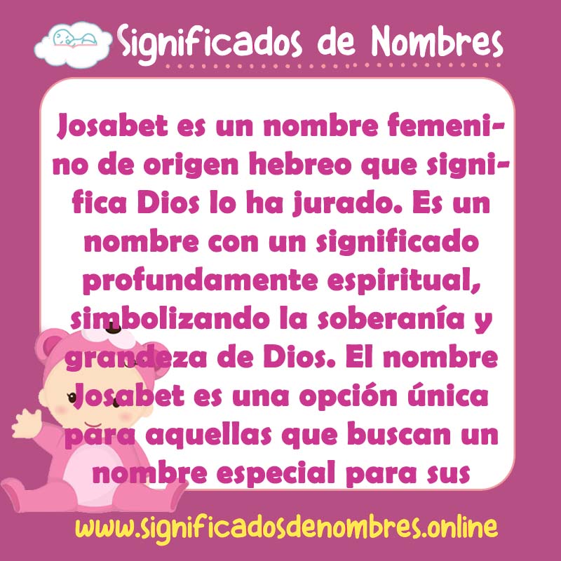 Significado y origen del nombre Josabet