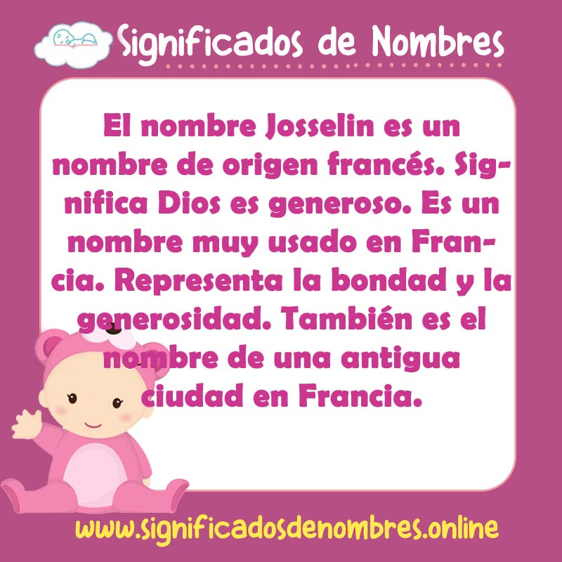 Significado y origen del nombre Josselin