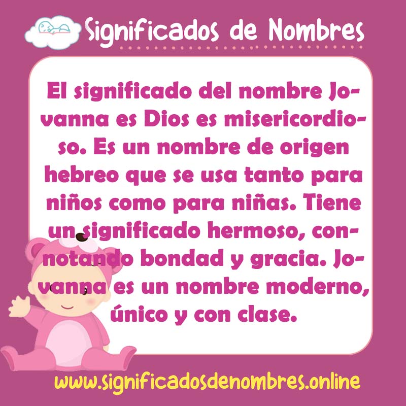 Significado y origen del nombre Jovanna