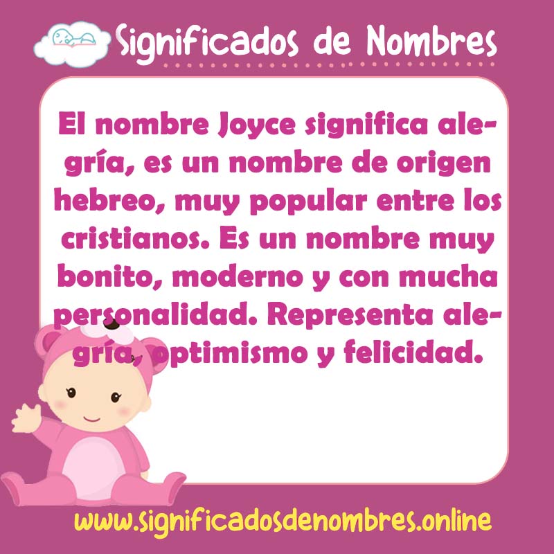 Significado y origen del nombre Joyce