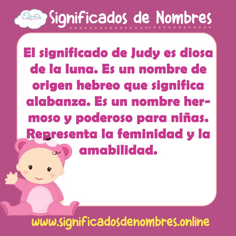 Significado y origen del nombre Judy