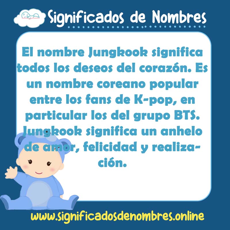 Significado y origen del nombre Jungkook