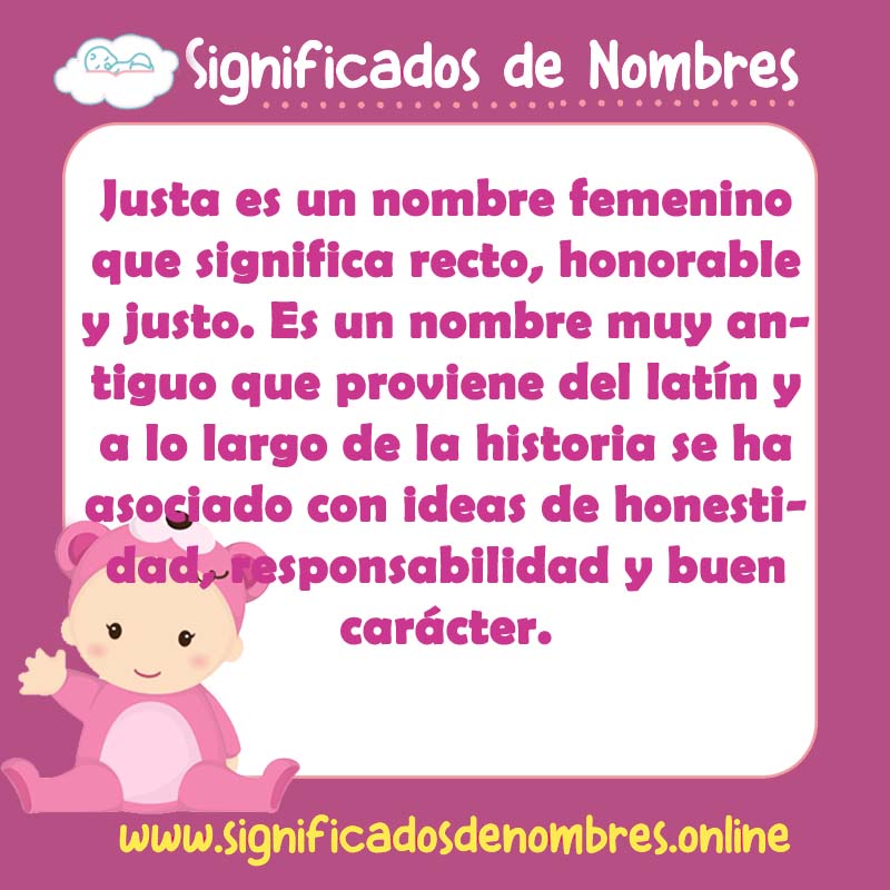 Significado y origen del nombre Justa