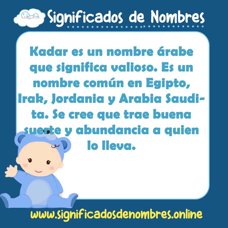 Significado y origen del nombre Kadar